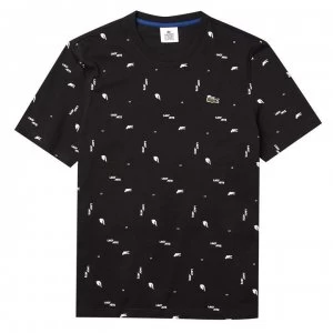 Image of Lacoste Multi Crocodile T Shirt - Black Mult KBR