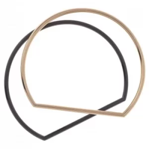 Image of Ladies Karen Millen Two-tone steel/gold plate Stirrup Double Bangle