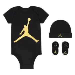 Image of Air Jordan Jumpman 3 Piece Baby Set - Black