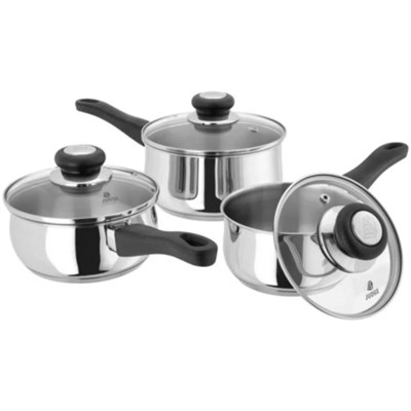 Image of Judge Vista Stainless Steel 3 Piece Saucepan Set - Silver