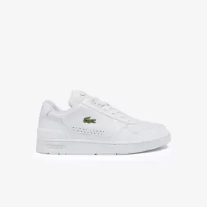 Image of Lacoste Mens T-Clip Leather and Synthetic Trainers Size 7 UK White