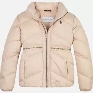 Image of Calvin Klein Girls Logo Tape Light Jacket - Pale Rose - 8 Years