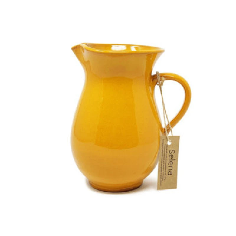 Image of Verano Spanish Ceramics Selena Glazed Hand Dipped Kitchen Dining Pourer Jug Orange 1L (H) 19Cm