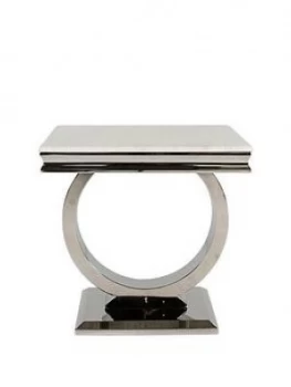 Image of Vida Living Benno Marble Top Lamp Table - Cream