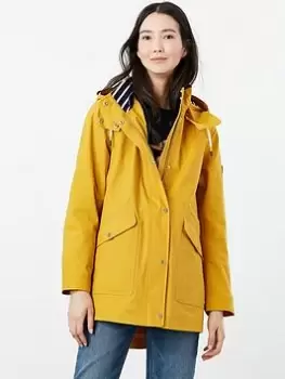 Image of Joules Coast Sustainably Sourced Waterproof Coat - Yellow, Yellow, Size 10, Women