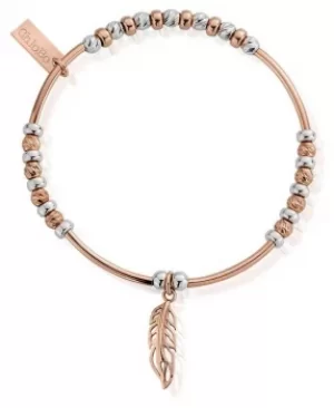 Image of ChloBo Rose Gold and Silver Filigree Feather Bracelet Jewellery