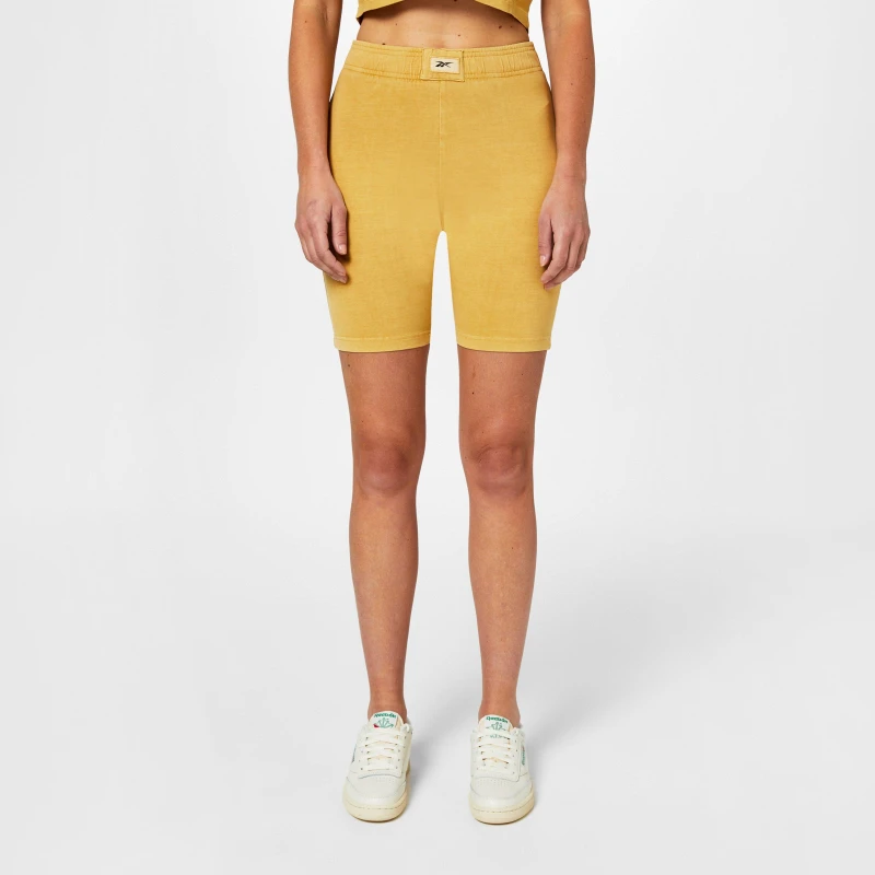 Image of Reebok Classics Leggings Shorts Womens - Yellow Yellow 4