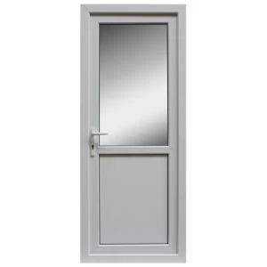 Image of 1 panel White PVCu Glazed Back door frame RH H2055mm W840mm