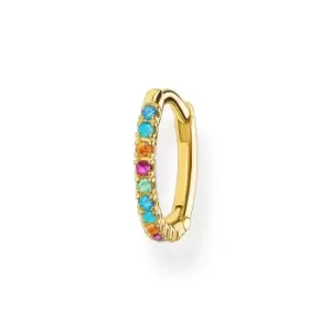 Image of THOMAS SABO Gold Plated Colourful Medium Single Hoop Earring