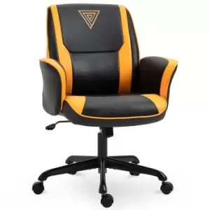 Image of Equinox Scheme PU Leather Mid Back Gaming Chair - Black/Yellow