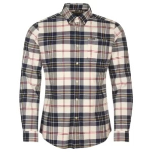 Image of Barbour Mens Ronan Tailored Check Shirt Ecru Small