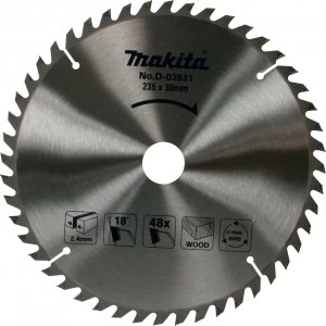 Image of Makita Standard Wood Cutting Saw Blade 235mm 48T 30mm