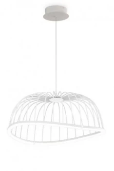 Image of Caged Ceiling Pendant 61cm Round, 30W LED, 3000K, 2100lm, White