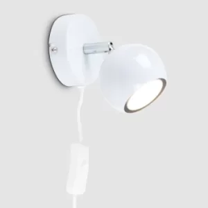 Image of Mini Eyeball Single White Plug In Spotlight