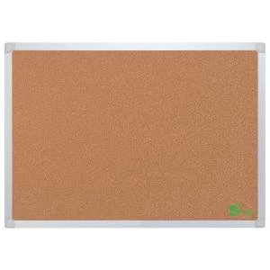 Image of Eco Cork Board with Wall Fixing Kit Aluminium Frame W 1200 x H 900 mm