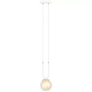 Image of Emibig Glam White Globe Pendant Ceiling Light with Amber Glass Shades, 1x E14