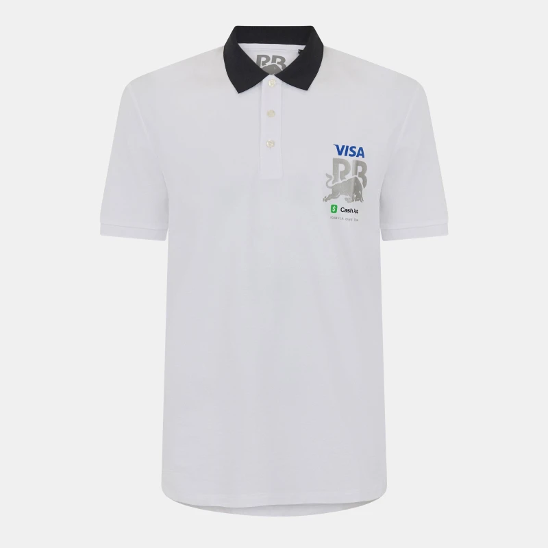 Image of Hugo Mens Racing Bulls Essentials Short-Sleeve Polo Shirt White male M