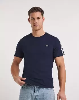 Image of Lacoste Navy Tape Logo T-Shirt
