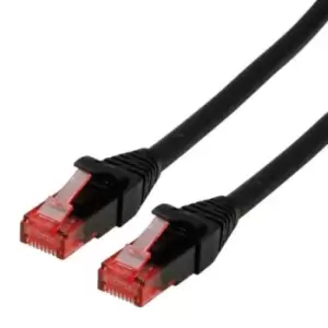 Image of Roline Black Cat6 Cable, U/UTP, Male RJ45, Terminated, 2m