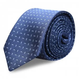 Image of Calvin Klein Motif Silk Tie - Navy
