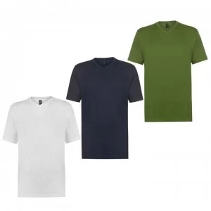 Image of Donnay Three Pack V Neck T Shirt Mens - White/Green/Nvy