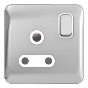 Image of Schneider LSD 1G 15A Round Pin Switched Socket White Insert Polished Chrome - GGBL3090WPCS