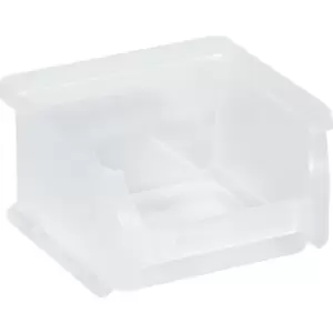 Image of Open fronted storage bin, LxWxH 100 x 100 x 60 mm, pack of 30, transparent