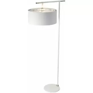 Image of Loops - Floor Lamp Shade Silver Metallic Lining White/Polished Nickel LED E27 60W