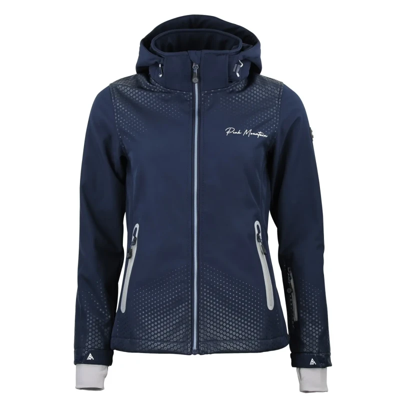 Image of Womens zip-up hooded fleece jacket Peak Mountain Softshell Bleu Female M