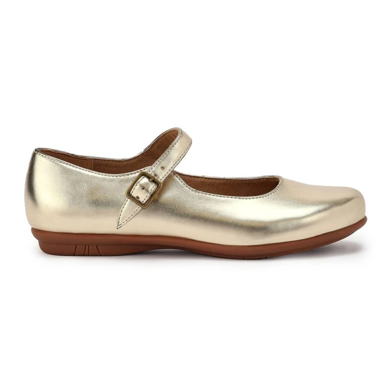 Image of Hotter Womens 'Violet' Elegant Mary-Janes in Metallic Gold Size: 3 Metallic Gold Female 3