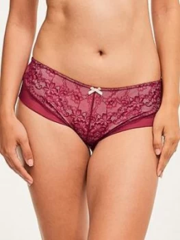 Image of Figleaves Juliette Lace Short Briefs - Mulberry