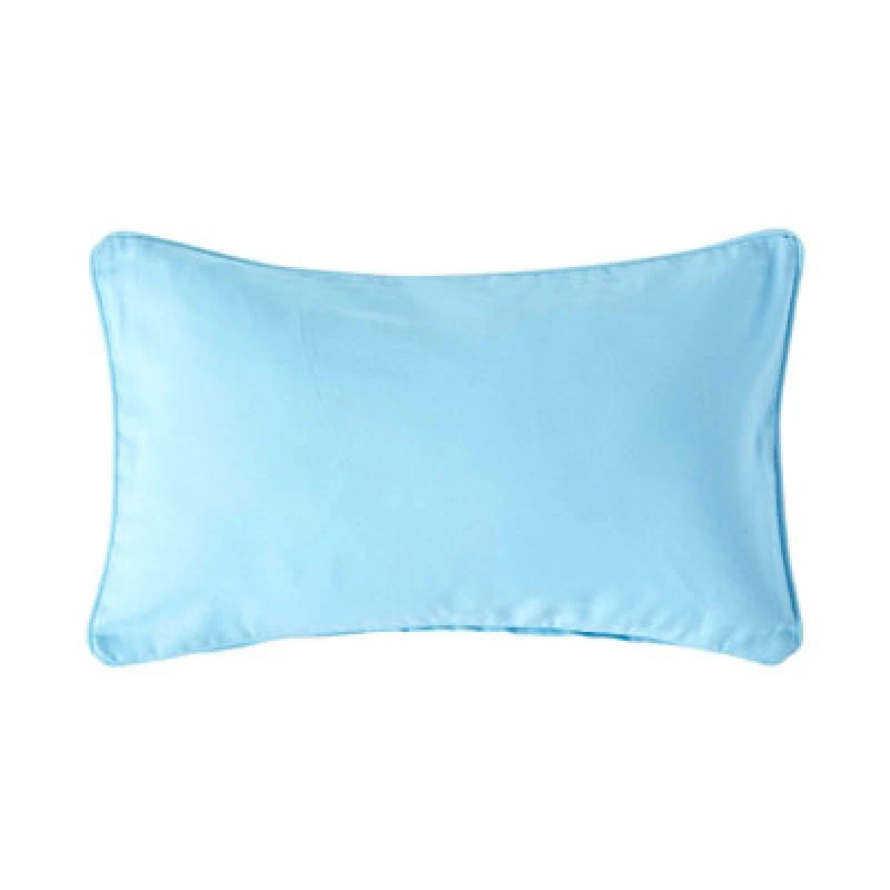 Image of Homescapes Cotton Plain Blue Rectangular Cushion Cover, 30 X 50 Cm