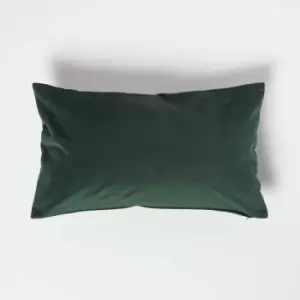 Image of Homescapes - Green Velvet Cushion, Bolster 30 x 50cm - Green