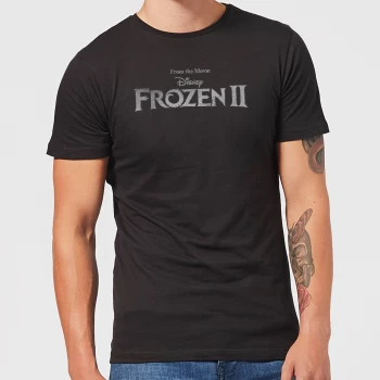 Image of Frozen 2 Title Silver Mens T-Shirt - Black - 5XL