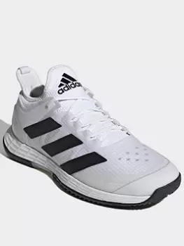 Image of adidas Adizero Ubersonic 4 Tennis Shoes, White/Black, Size 8.5, Men