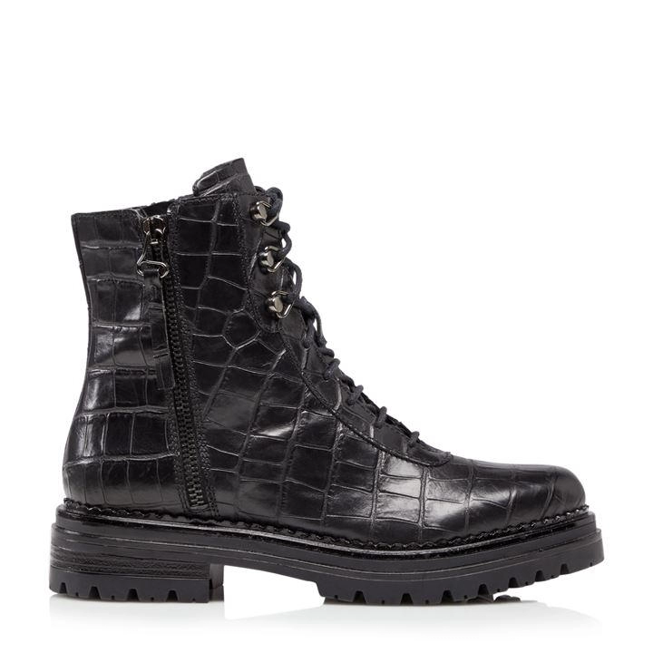 Image of Dune Black Leather 'Phase' Ankle Boots - 3