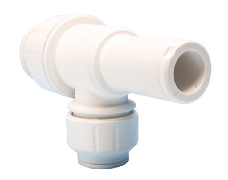 Image of Jg Speedfit Pem532215Wp White Push-Fit Reducing Pipe Tee (Dia)22mm X 15mm X 15mm