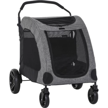 Image of Medium Size Dog Trailer w/ Mesh Windows Large Door 4 Wheels - Pawhut