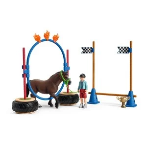 Image of SCHLEICH Farm World Pony Agility Race Toy Playset