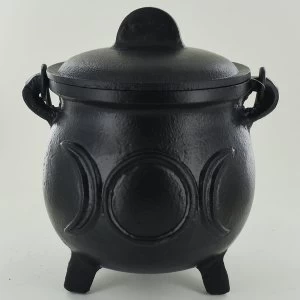 Image of Large Triple Moon Cast Iron Cauldron Ornament