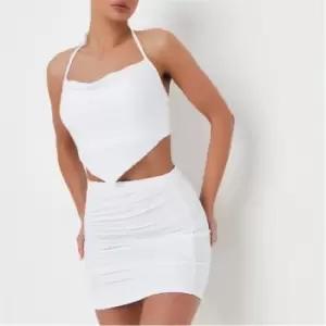 Image of Missguided Co Ord Textured Ruched Mini Skirt - White