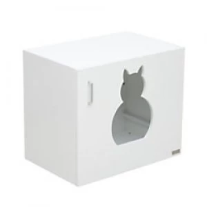 Image of PawHut Cat Washroom-Nightstand White 410 mm x 630 mm x 535 mm