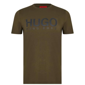 Image of HUGO Dolive Logo T Shirt - Green