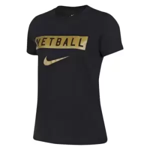 Image of Nike England Netball Swoosh T Shirt Ladies - Black