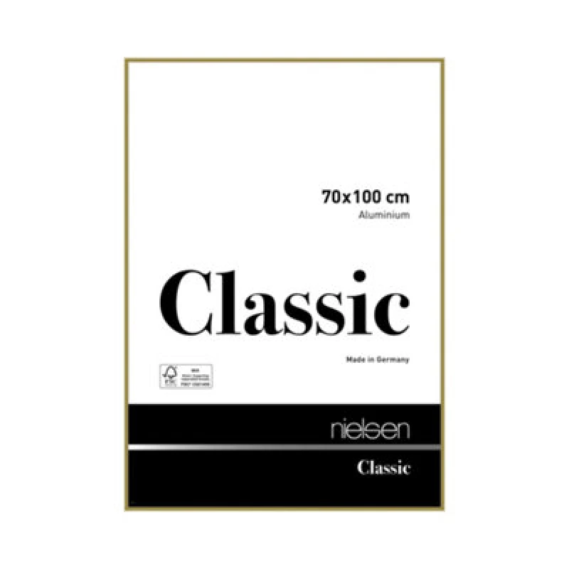 Image of Nielsen Classic Polished Gold Aluminium Picture Frame 70X100Cm - With Float Glass And Push/turn Clips