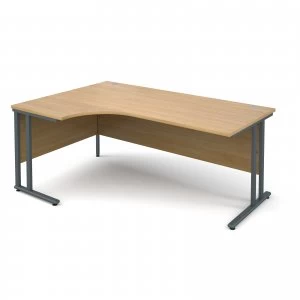 Image of Maestro 25 GL Left Hand Ergonomic Desk 1800mm - Graphite cantilever fr