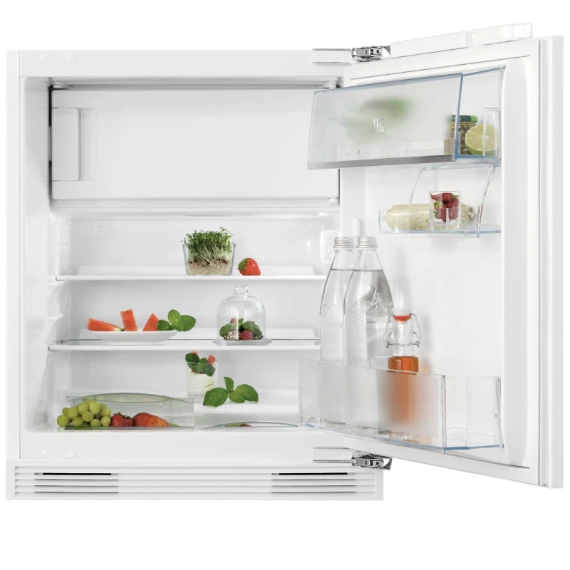 Image of AEG NSF6I82EF Integrated Under Counter 82cm Fridge with Ice Box - Fixed Door Hinge Kit - White - E Rated