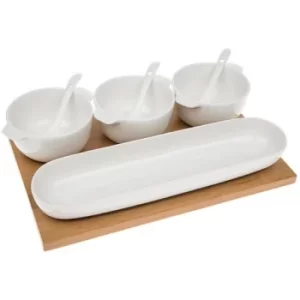 Image of White Bamboo Veg Dip Set