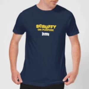 Image of Plain Lazy Scruffy On Purpose Mens T-Shirt - Navy - M
