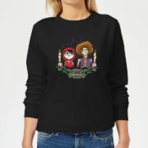 Image of Coco Miguel And Hector Womens Sweatshirt - Black - M